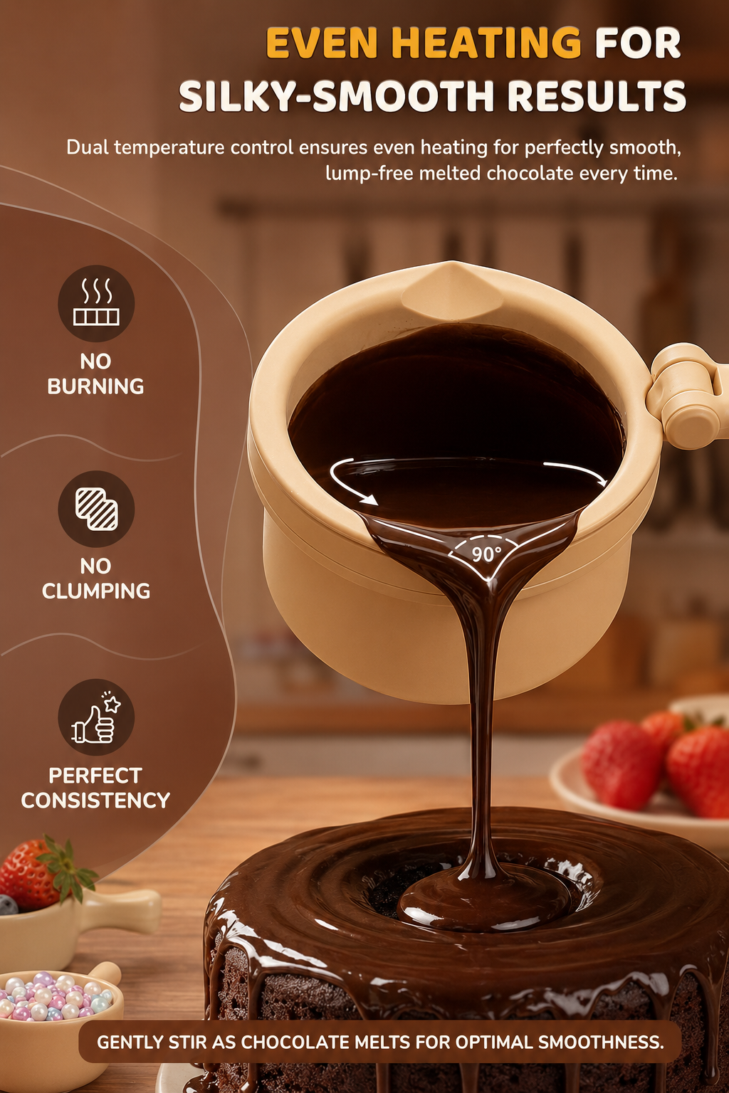 4-Cup Chocolate Melting Pot | Electric Chocolate Warmer, Candy Melter & Dessert Dipping Machine