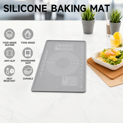 Thick Silicone Baking Mat | Raised-Edge Pastry Mat, Non-Slip Dough Mat & Heat-Resistant Baking Liner