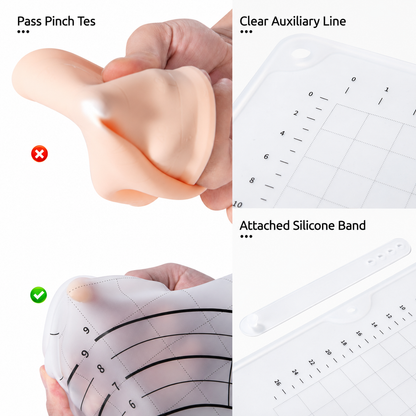 Clear Platinum Silicone Pastry Mat | Raised-Edge Dough Mat, Dual-Scale Non-Slip Baking Mat
