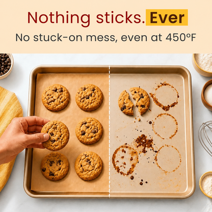 15-Inch Wide Parchment Paper Rolls for Baking | Natural Wood Pulp Nonstick Oven and Sheet Pan Liner, Heat-Resistant up to 450°F