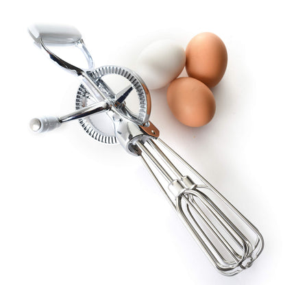 12-Inch Hand-Crank Egg Beater | Dual Rotary Manual Mixer for Eggs, Cream & Batter