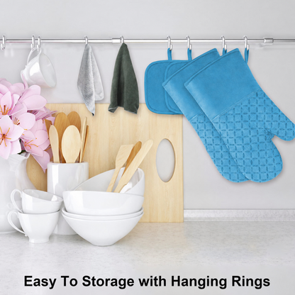2-Piece Silicone Oven Mitt Set | 500°F Heat-Resistant, Non-Slip Kitchen Gloves