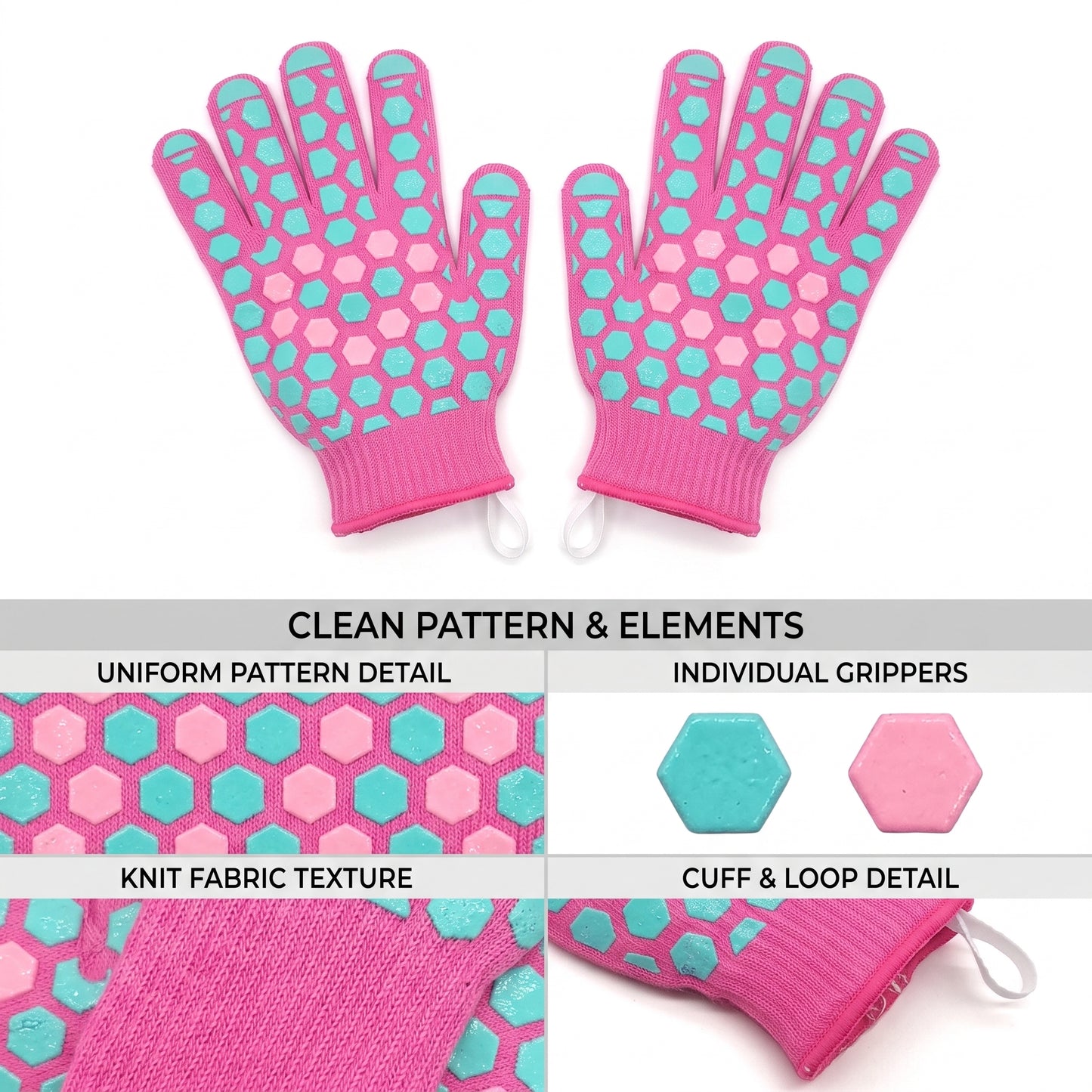 2-Pack Heat-Resistant Cooking Gloves | Non-Slip Silicone Oven Gloves & Five-Finger BBQ Gloves