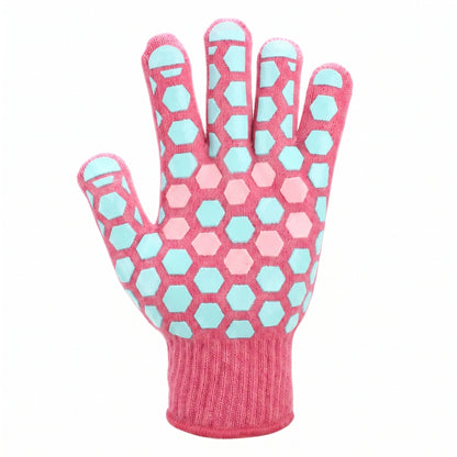 2-Pack Heat-Resistant Cooking Gloves | Non-Slip Silicone Oven Gloves & Five-Finger BBQ Gloves