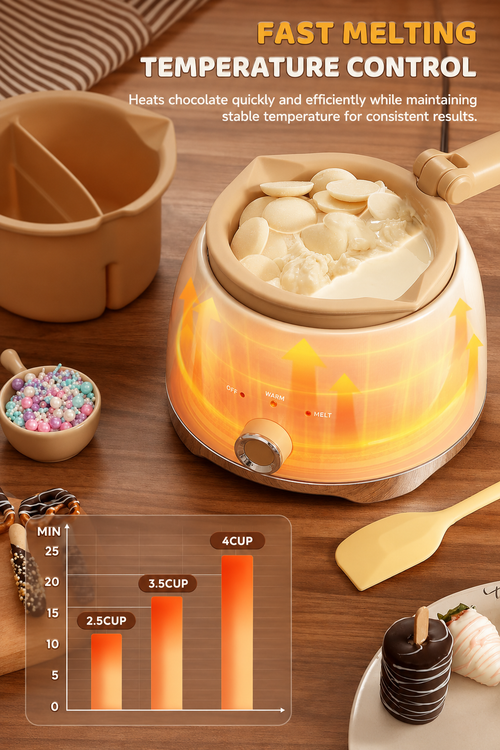 4-Cup Chocolate Melting Pot | Electric Chocolate Warmer, Candy Melter & Dessert Dipping Machine