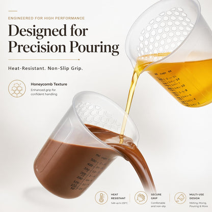 500ml Silicone Measuring Cup Set | Microwave Melting Cup, Precision Pouring Cup & Silicone Spatula
