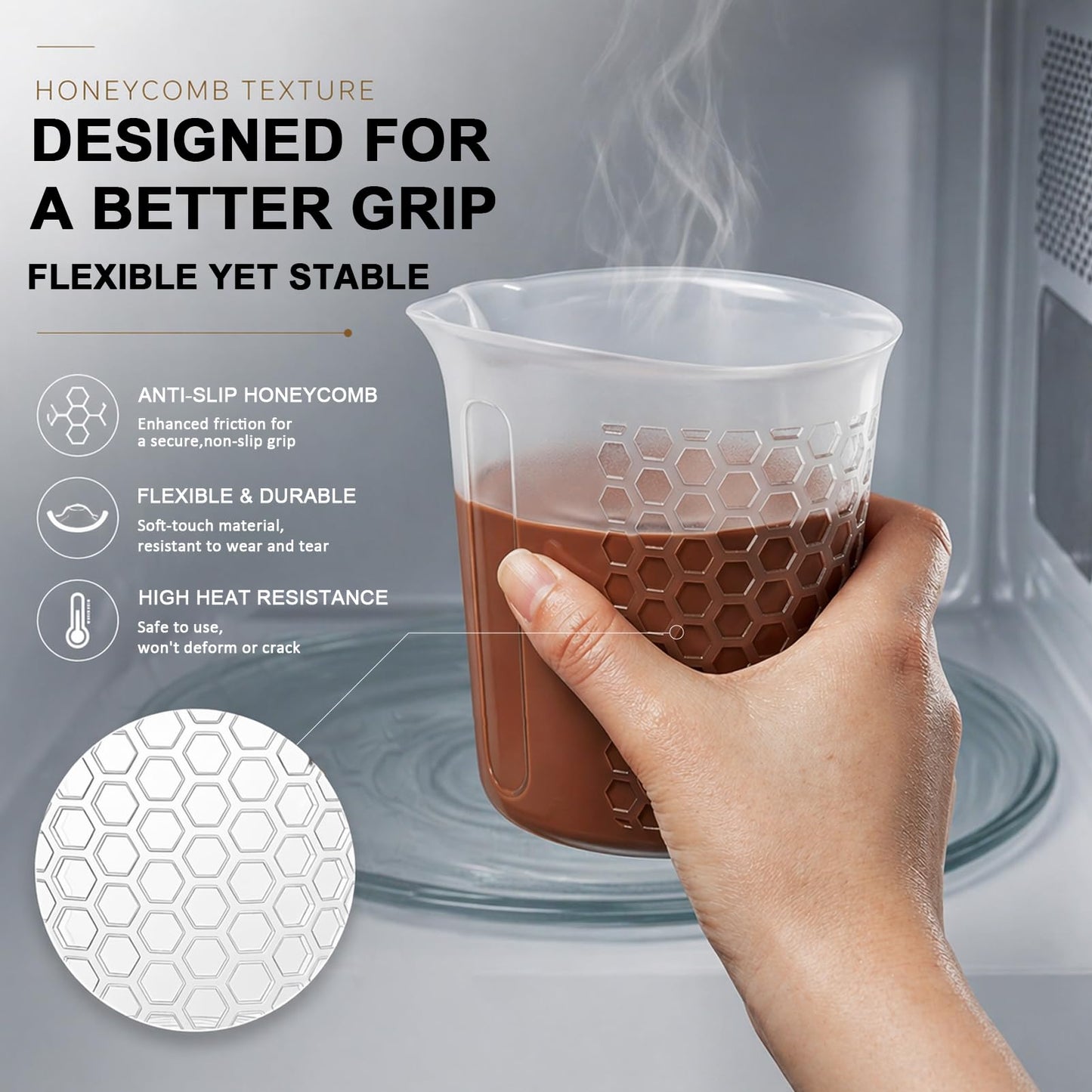 500ml Silicone Measuring Cup Set | Microwave Melting Cup, Precision Pouring Cup & Silicone Spatula
