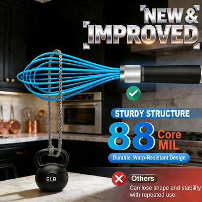 Heat-Resistant Silicone Whisk | Non-Scratch Hand Whisk & Baking Mixer for Non-Stick Cookware