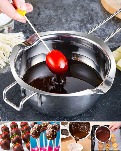 600ml Stainless Steel Chocolate Melting Pot | 304 Food-Grade Double Boiler, Butter & Candy Melting Bowl