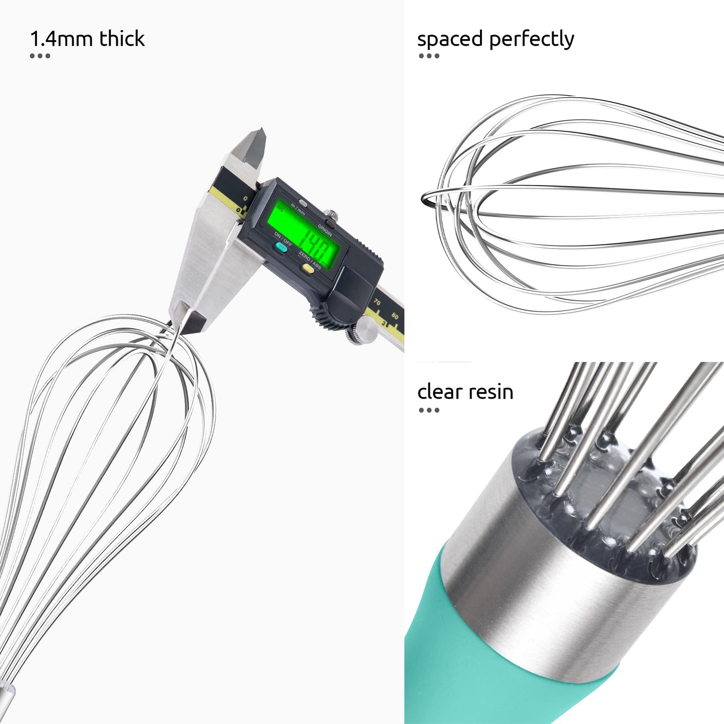 9-Inch Mini Hand Whisk | 18/10 Stainless Steel Balloon Whisk with Non-Slip Handle