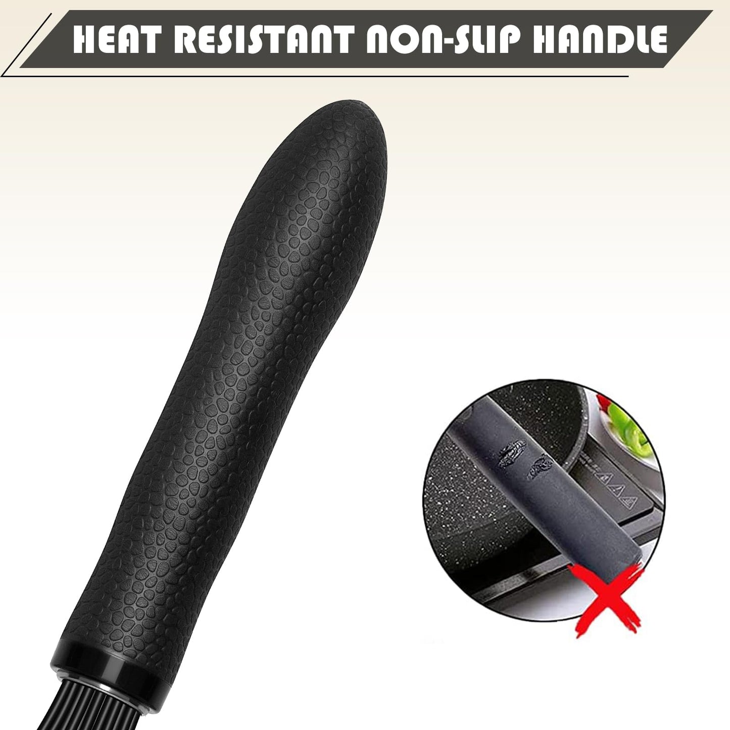 11-Inch Silicone Whisk | 7-Wire Reinforced Hand Whisk & Non-Scratch Baking Tool