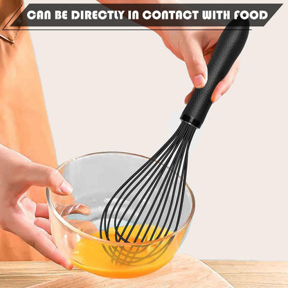 11-Inch Silicone Whisk | 7-Wire Reinforced Hand Whisk & Non-Scratch Baking Tool