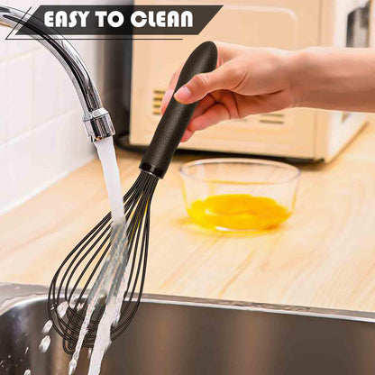 11-Inch Silicone Whisk | 7-Wire Reinforced Hand Whisk & Non-Scratch Baking Tool