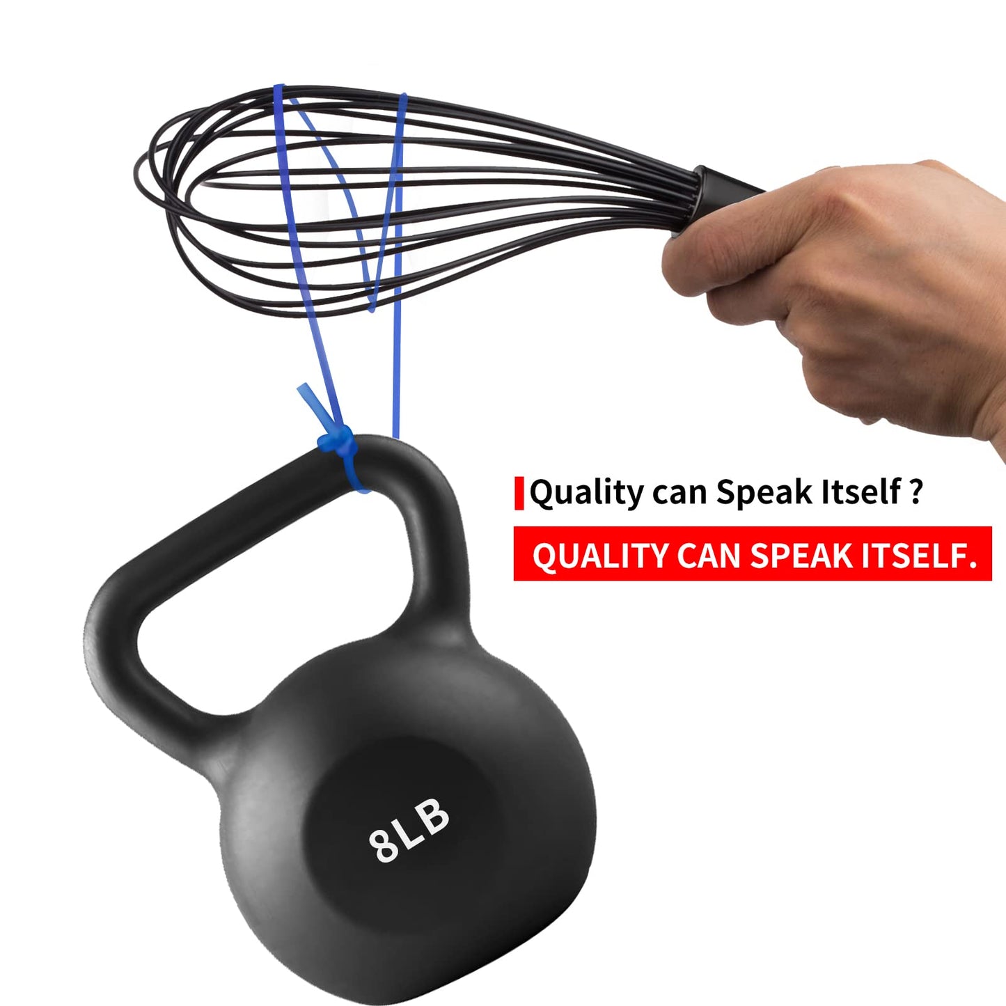 11-Inch Silicone Whisk | 7-Wire Reinforced Hand Whisk & Non-Scratch Baking Tool
