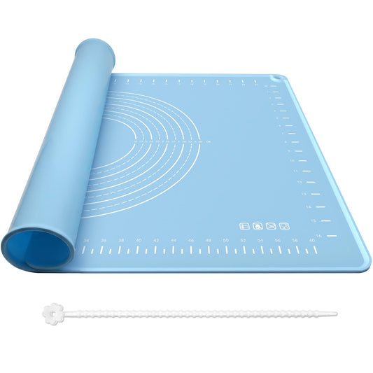 Large Silicone Pastry Mat | Measurement Dough-Rolling Mat, Non-Slip Baking Mat & Countertop Protector