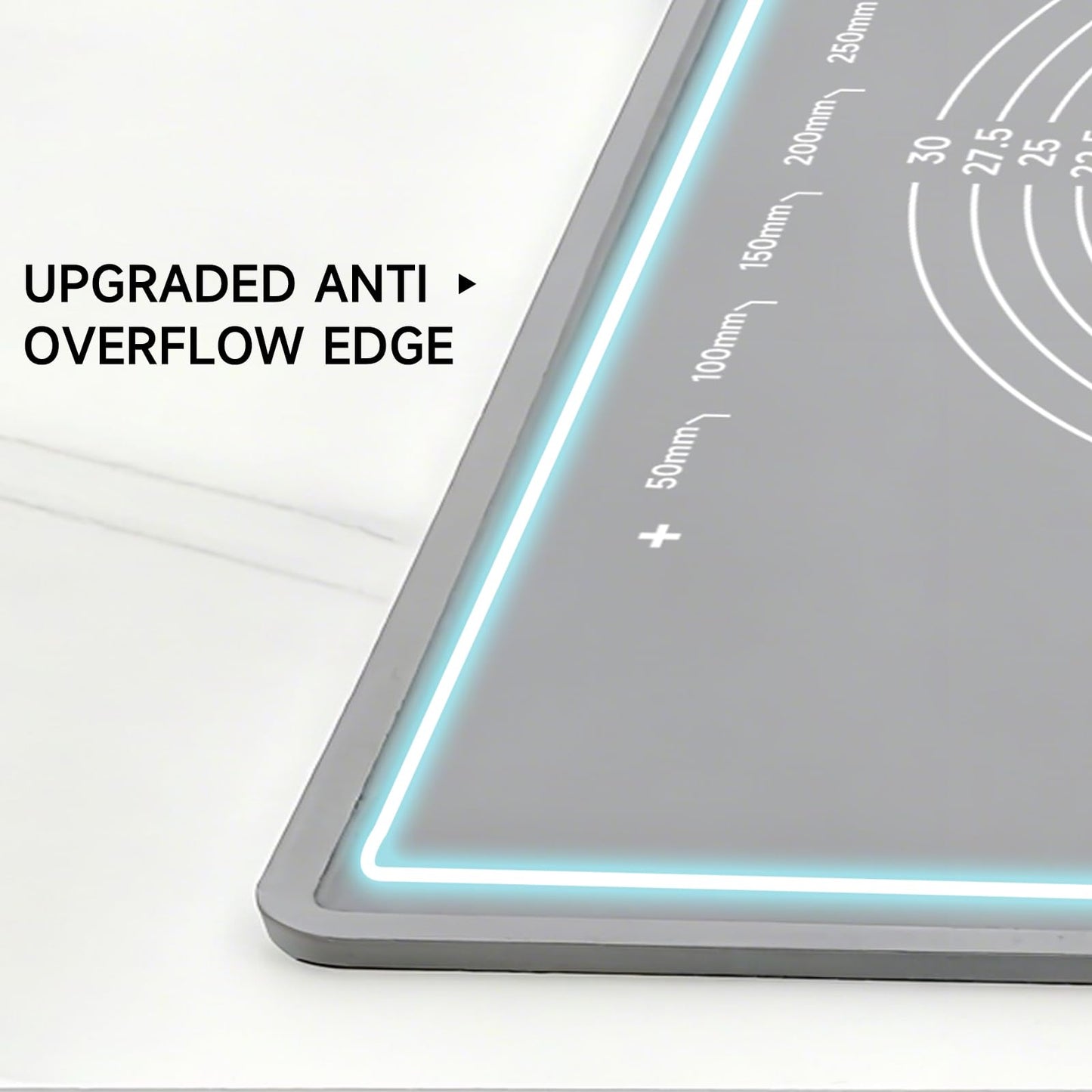 Thick Silicone Baking Mat | Raised-Edge Pastry Mat, Non-Slip Dough Mat & Heat-Resistant Baking Liner