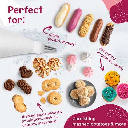 12-Piece Large Piping Tip Set | Cake Decorating Tools, Icing Bag & Baking Accessories