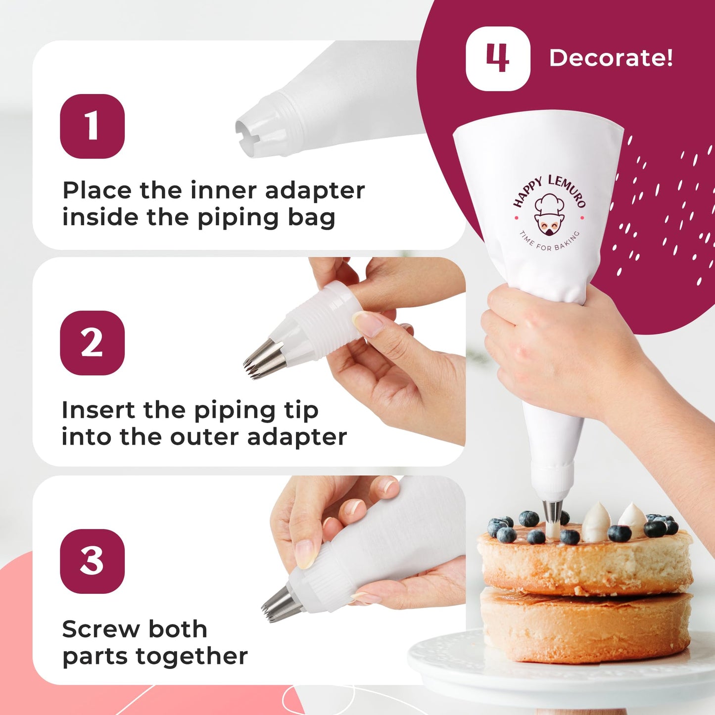 12-Piece Large Piping Tip Set | Cake Decorating Tools, Icing Bag & Baking Accessories