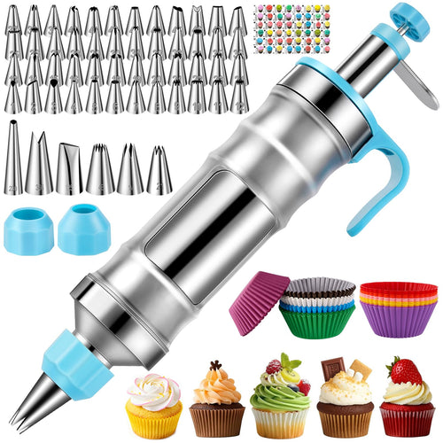 164-Piece Cake Decorating Kit – Icing Gun, Piping Tips & Baking Set