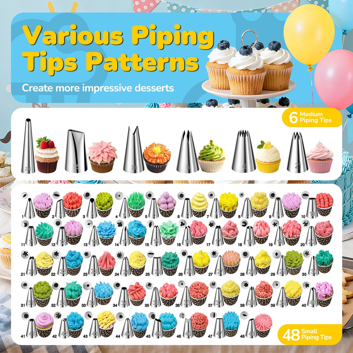 164-Piece Cake Decorating Kit – Icing Gun, Piping Tips & Baking Set