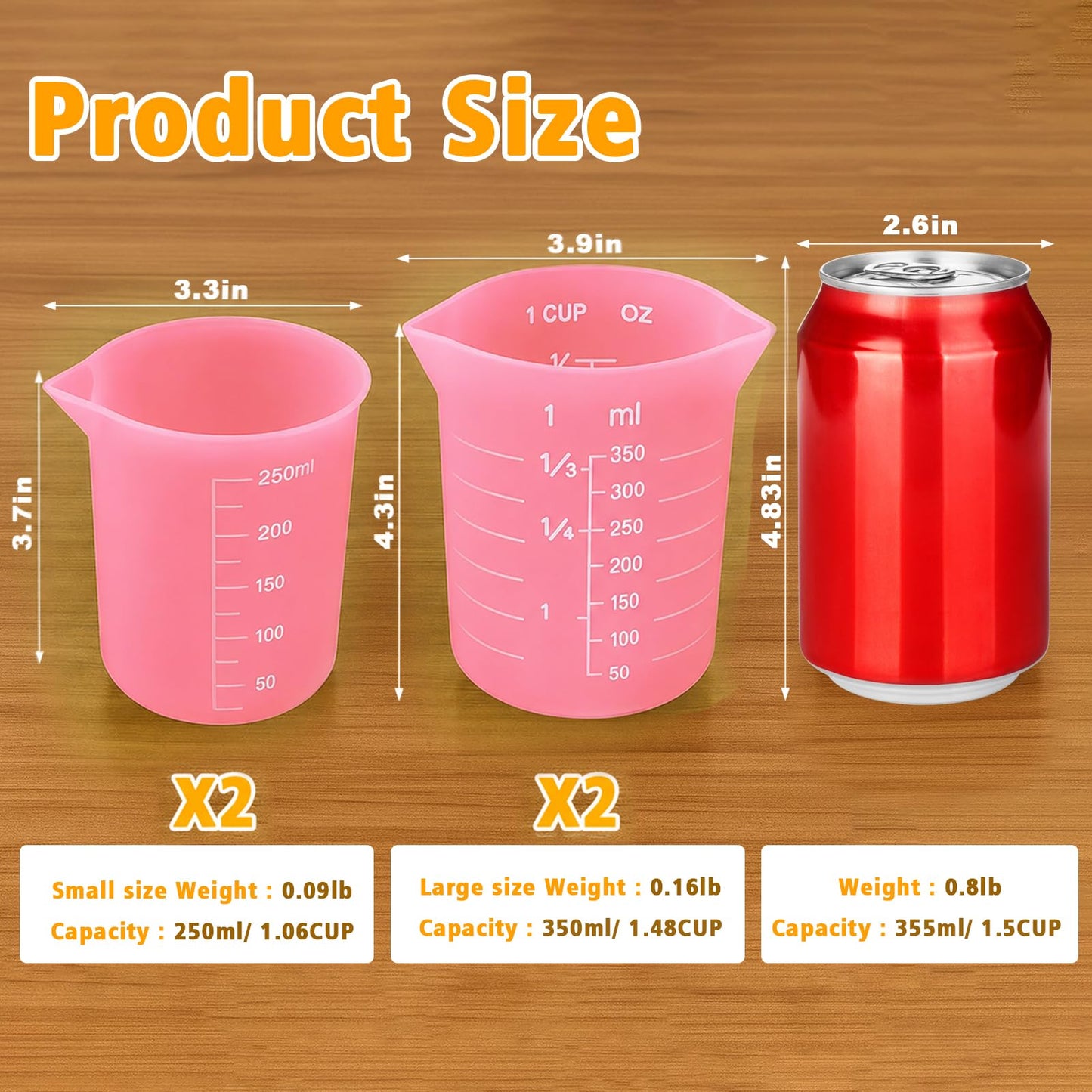 Silicone Measuring Cup Set | Microwave Melting Cups, Precise Baking Cups & Chocolate Pouring Cups