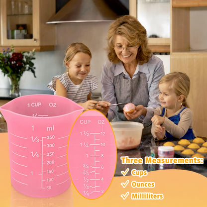 Silicone Measuring Cup Set | Microwave Melting Cups, Precise Baking Cups & Chocolate Pouring Cups