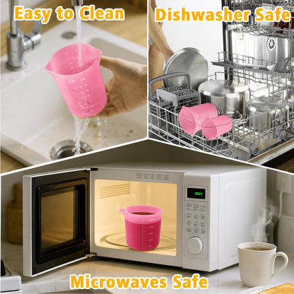 Silicone Measuring Cup Set | Microwave Melting Cups, Precise Baking Cups & Chocolate Pouring Cups