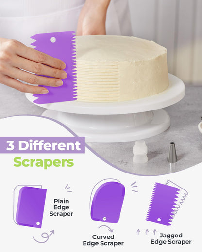 36-Piece Cake Decorating Kit | 24 Piping Tips, Reusable Icing Bags & Baking Tools