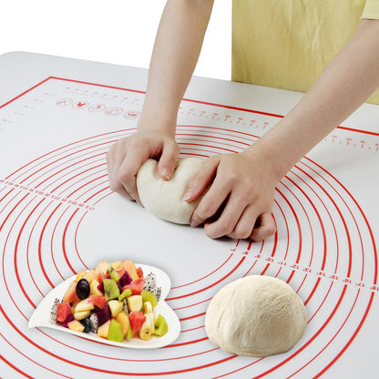 Thick Silicone Pastry Mat | Measuring Dough Mat, Non-Slip Rolling Mat & Kitchen Work Surface