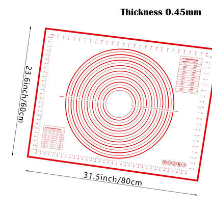 Thick Silicone Pastry Mat | Measuring Dough Mat, Non-Slip Rolling Mat & Kitchen Work Surface