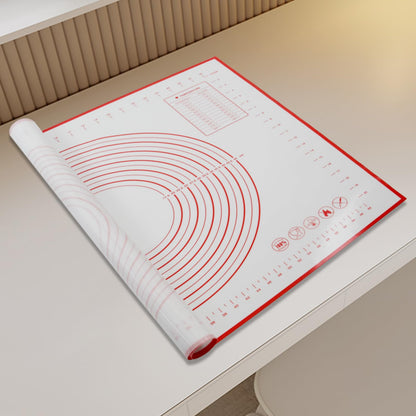 Thick Silicone Pastry Mat | Measuring Dough Mat, Non-Slip Rolling Mat & Kitchen Work Surface