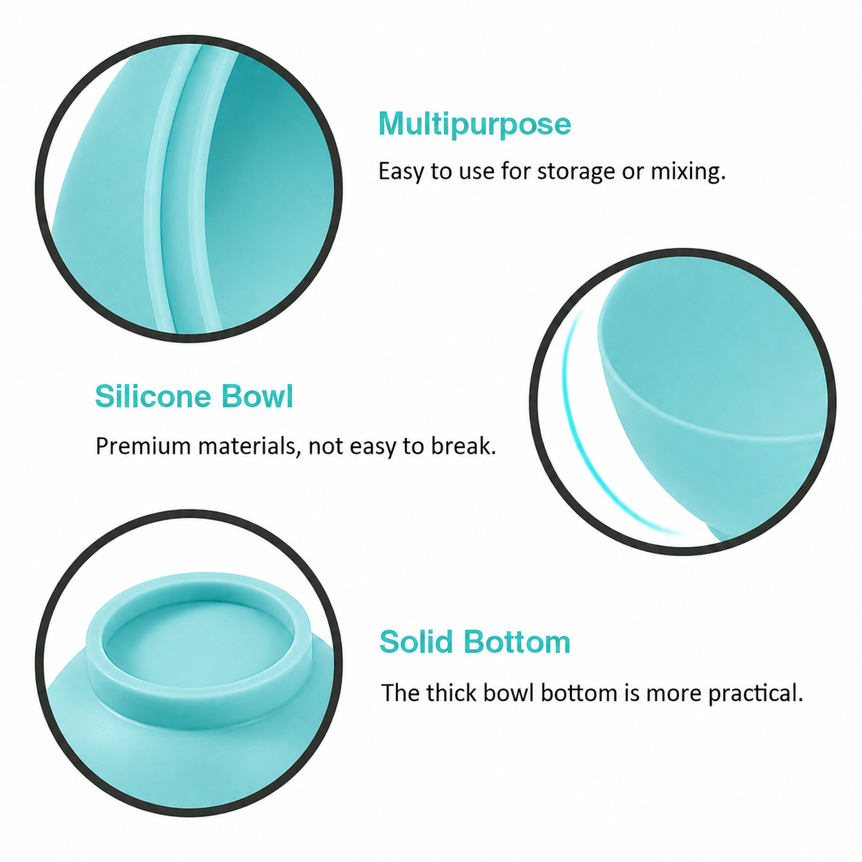 Silicone Mixing Bowls | Reusable Prep Bowls, Baking Bowls & Multipurpose Kitchen Bowls