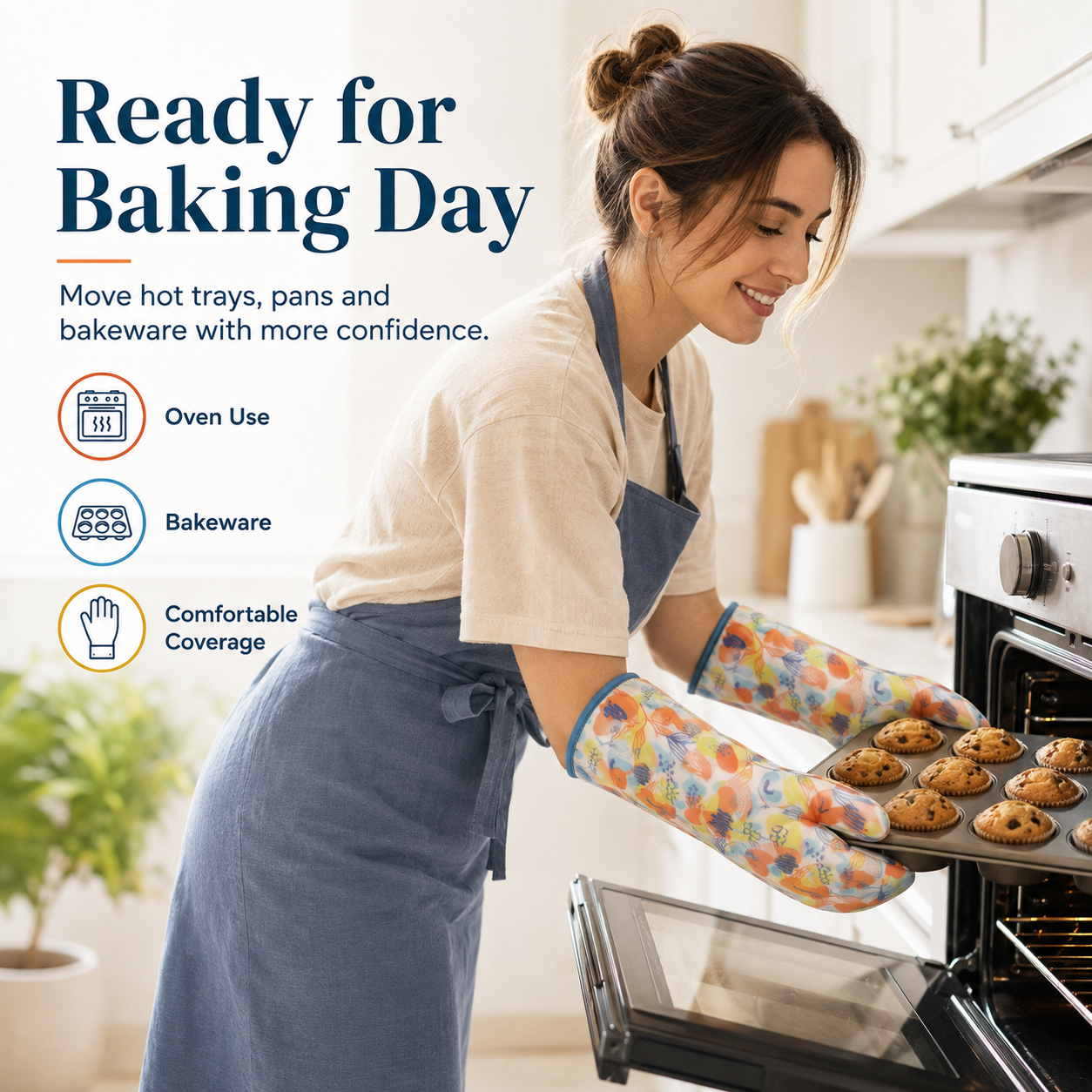 932°F Extreme Heat-Resistant Silicone Oven Gloves | Non-Slip BBQ, Cooking & Grilling Gloves