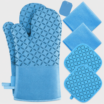2-Piece Silicone Oven Mitt Set | 500°F Heat-Resistant, Non-Slip Kitchen Gloves