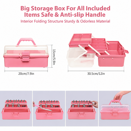 358-Piece Cake Decorating Kit | Piping Tips, Icing Bags, Baking Molds & Portable Storage Case