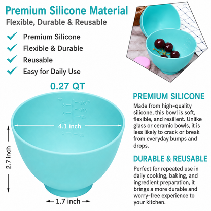 Silicone Mixing Bowls | Reusable Prep Bowls, Baking Bowls & Multipurpose Kitchen Bowls