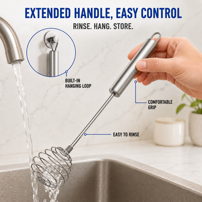 Stainless Steel Spring Whisk | Spiral Sauce Whisk, Egg Beater & Hand Mixing Tool